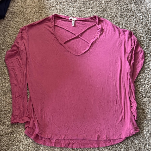 PINK Victoria's Secret Tops - PINK Victoria's Secret Pink Long Sleeve Cut Out Blouse
